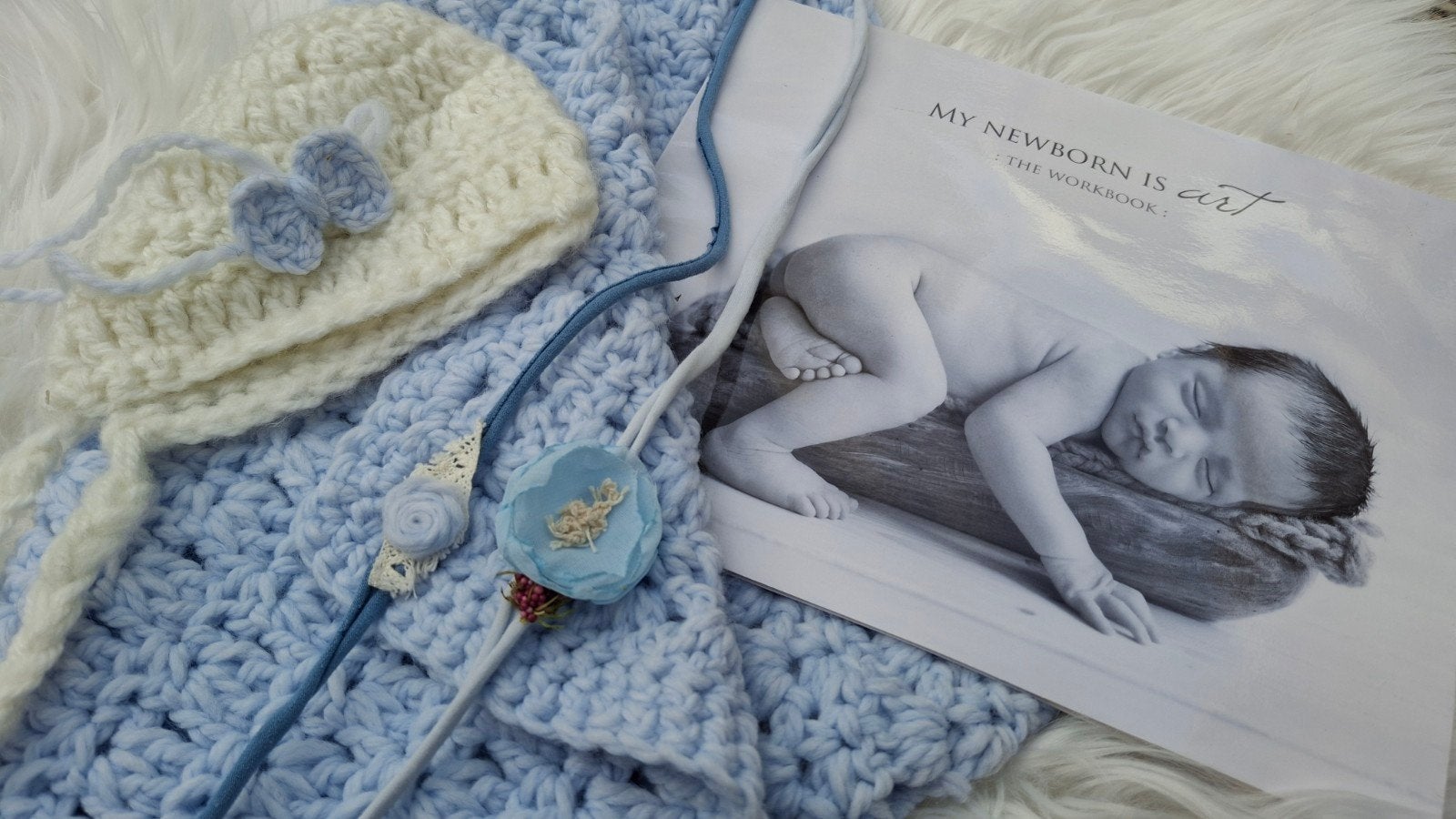 Newborn fotoshoot set met Engelstalig werkboek, Ophalen of Verzenden, Zo goed als nieuw
