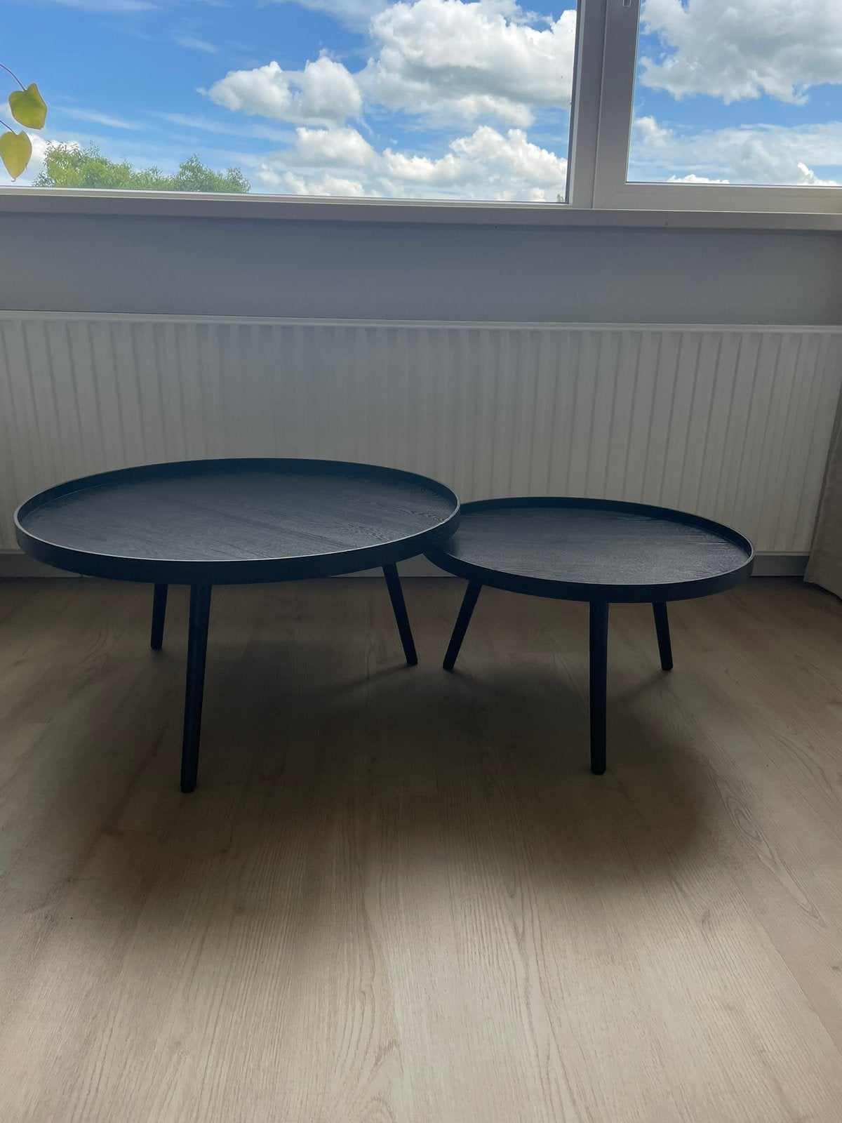 Set van 2 ronde salontafels / bijzettafels, Ophalen, Zo goed als nieuw, Rond, 50 tot 100 cm