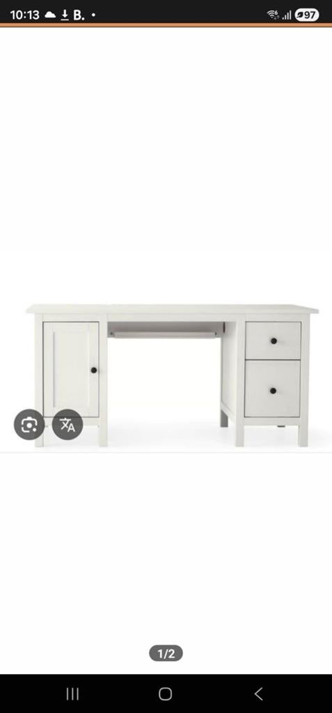 IKEA Hemnes bureau wit - 155x65x74 cm . Ophalen in Delft, Ophalen, Met lades, Gebruikt, IKEA