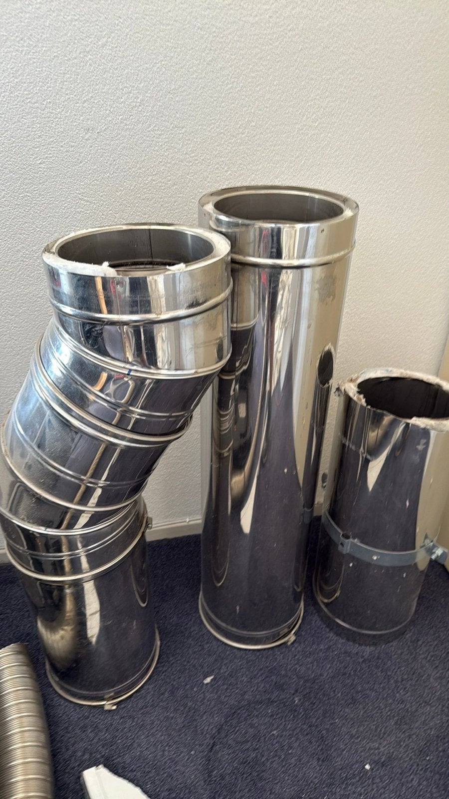 Diverse kachelpijpen en rookkanalen, Ophalen, Gebruikt, Overige typen, Minder dan 60 cm