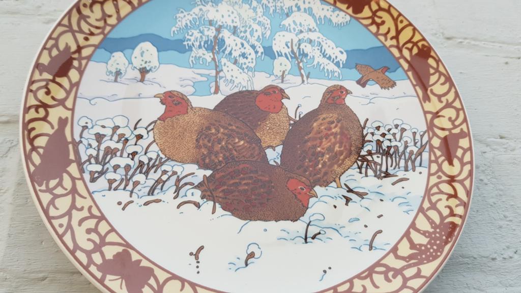 Vintage wandbord Villeroy & Boch patrijs. Wwf s.o.s., Antiek en Kunst, Ophalen of Verzenden
