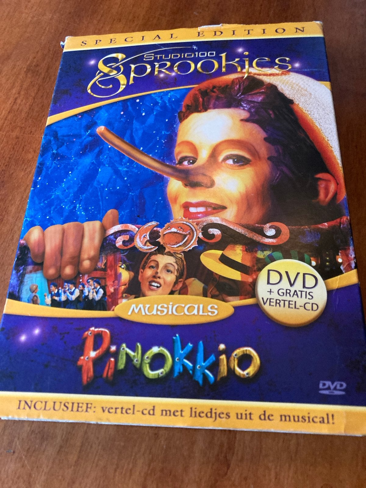 Studio 100 Sprookjes Musicals: Pinokkio DVD + Vertel-CD, Gebruikt, Ophalen of Verzenden, Sprookjes, Film