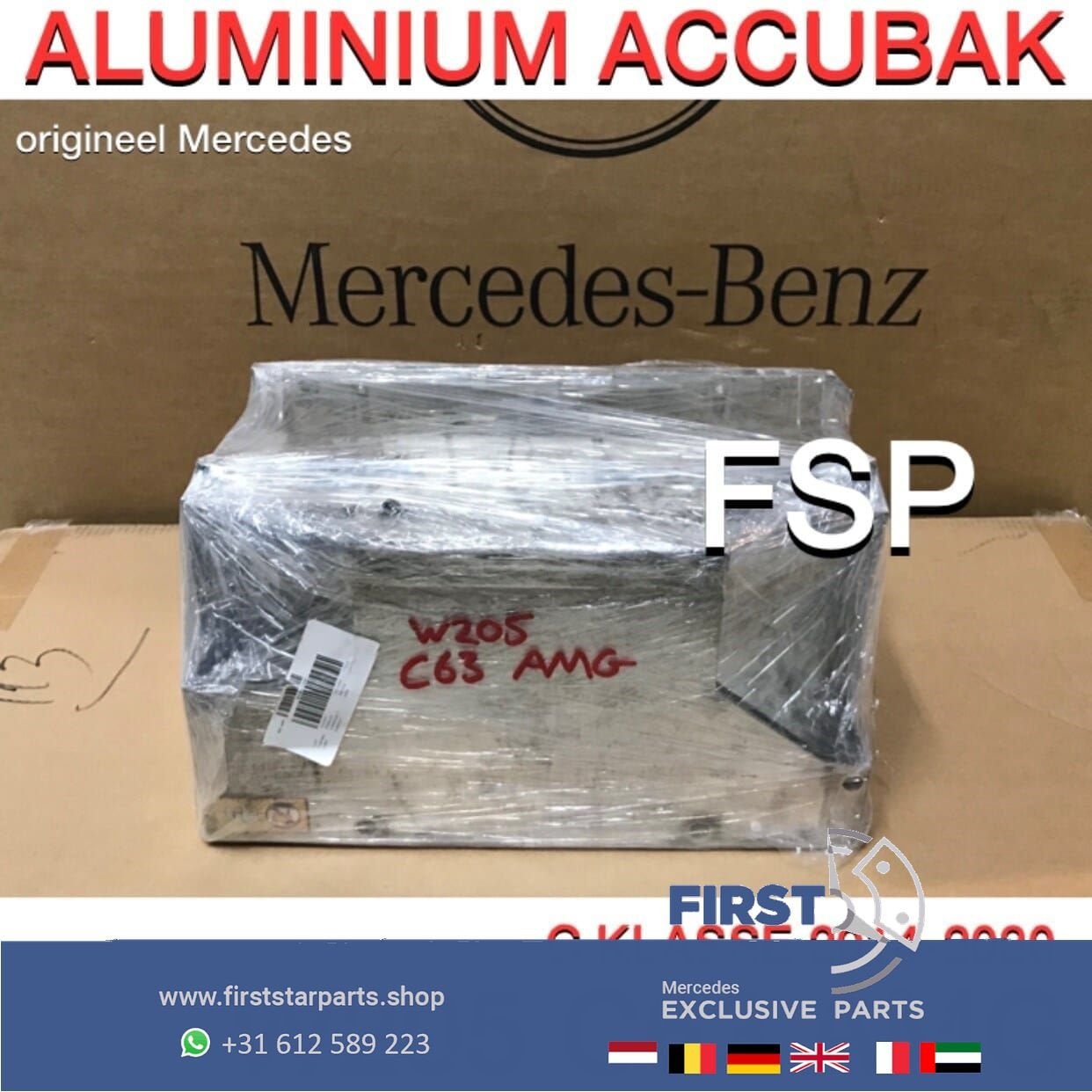 W205 C63 AMG ACCUBAK aluminium ACCU HOUDER BAK Mercedes C 63, Auto-onderdelen, Gebruikt, -, Ophalen of Verzenden, -