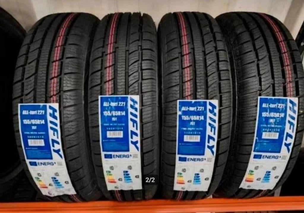 Nieuwe all season banden 155/65R14 1556514 incl montage, Auto-onderdelen, Banden en Velgen, Ophalen, 14 inch, Banden Service Raalte