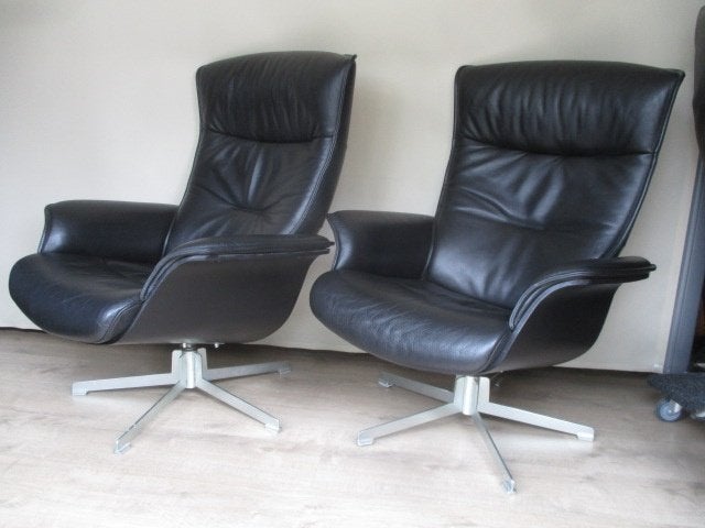 KEURIGE set Conform Prime design relax fauteuils zwart leer, Hout, 75 tot 100 cm, Ophalen of Verzenden, Zo goed als nieuw