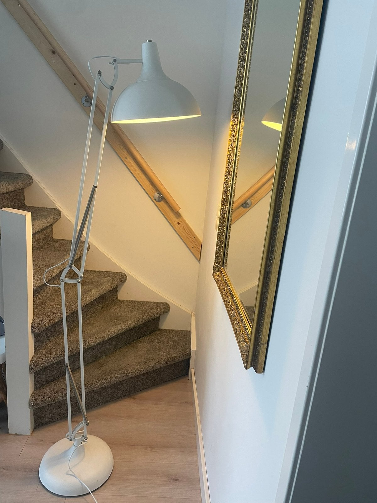 Vloerlamp (verstelbaar), Ophalen, E27 (groot), Zo goed als nieuw, Metaal