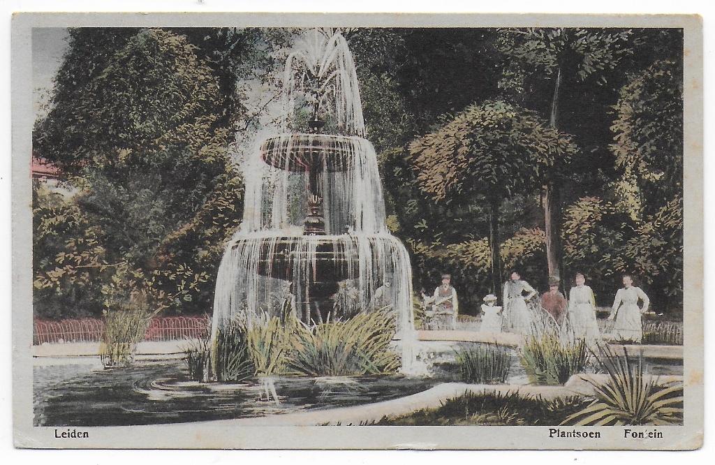Leiden Fontein  Ansichtkaart uit 1926  (B8318), Ophalen of Verzenden, 1920 tot 1940, Gelopen, Zuid-Holland