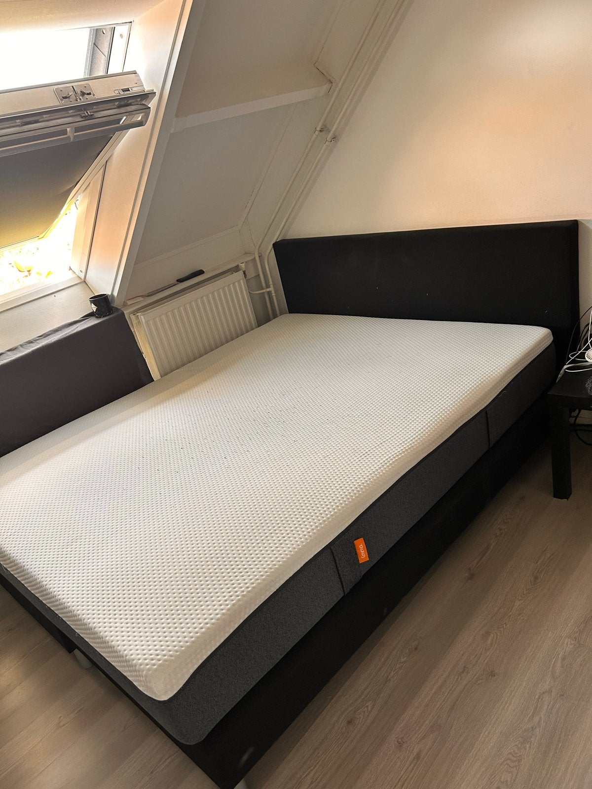 Boxspring met Emma memory foam matras - 160x200 cm, Huis en Inrichting, Slaapkamer | Matrassen en Bedbodems, Ophalen, Gebruikt