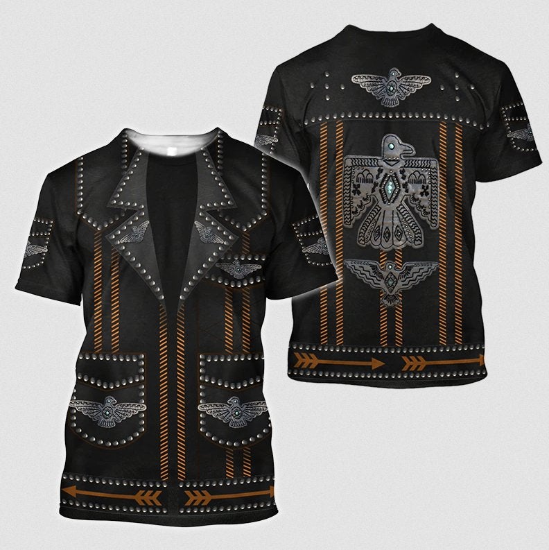 Heren western t-shirt 5 / cowboy vogel t shirt tshirt, Verzenden, Nieuw, Overige maten, Zwart