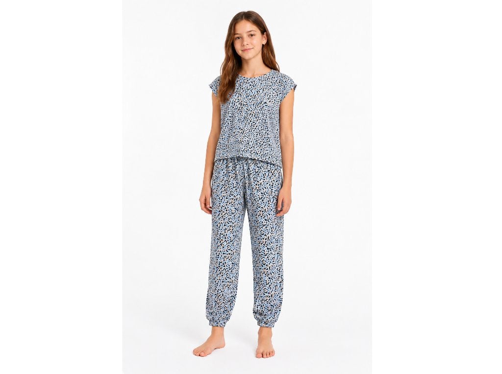H&M Loungset Pyjama Set Croptop Cropped Top & Broek, 152, Nacht- of Onderkleding, Meisje, H&M, Nieuw
