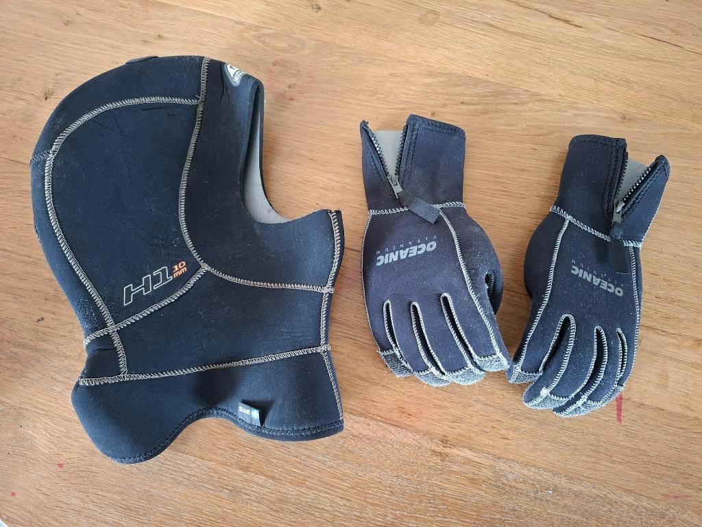 Wetsuit handschoenen en cap, Watersport en Boten, Duiken, Ophalen, Zo goed als nieuw, Duikpak