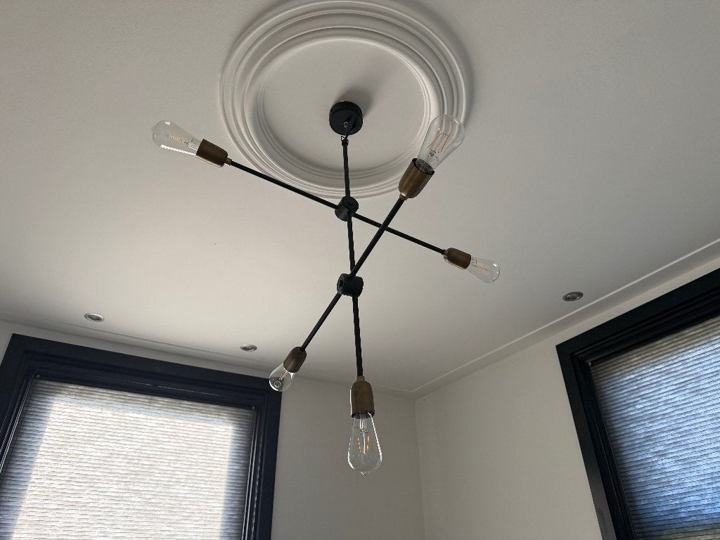 House Doctor Molecular hanglamp | Zwart / Messing, Ophalen of Verzenden, Zo goed als nieuw, Metaal, 75 cm of meer