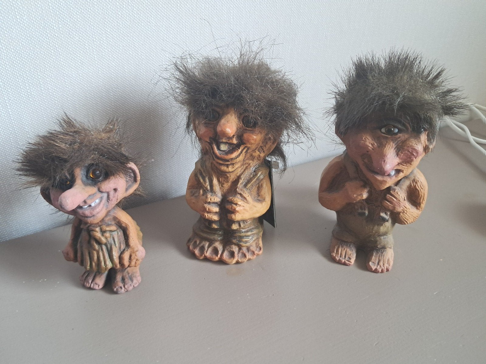 Set van 3 Noorse Trollen Beeldjes, Ophalen of Verzenden, Gebruikt