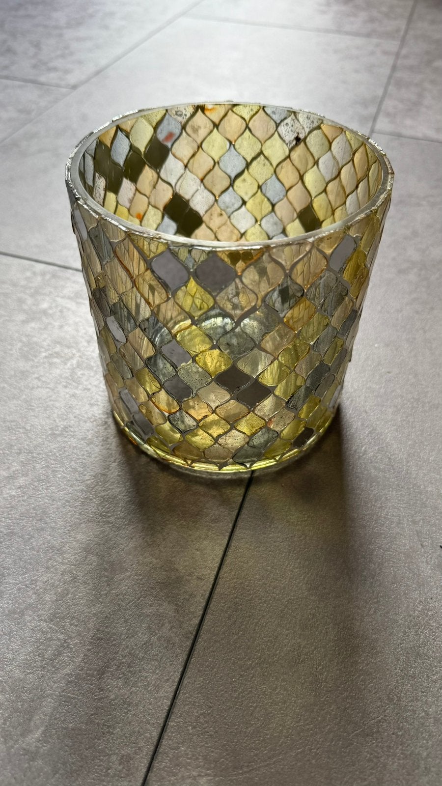 Te koop Riviera Maison, pretty mosaic votive, brander., Ophalen, Zo goed als nieuw, Glas, Rivièra Maison