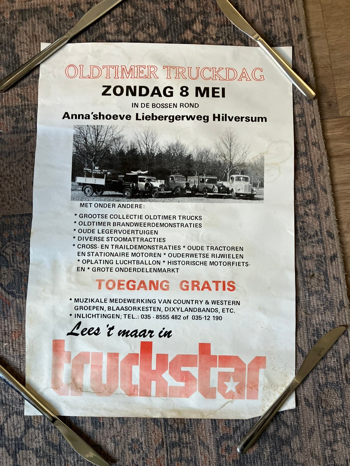 Poster Truckstar oldtimer truckdag Hilversum, Verzamelen, Ophalen of Verzenden, Zo goed als nieuw, A1 t/m A3, Overige onderwerpen