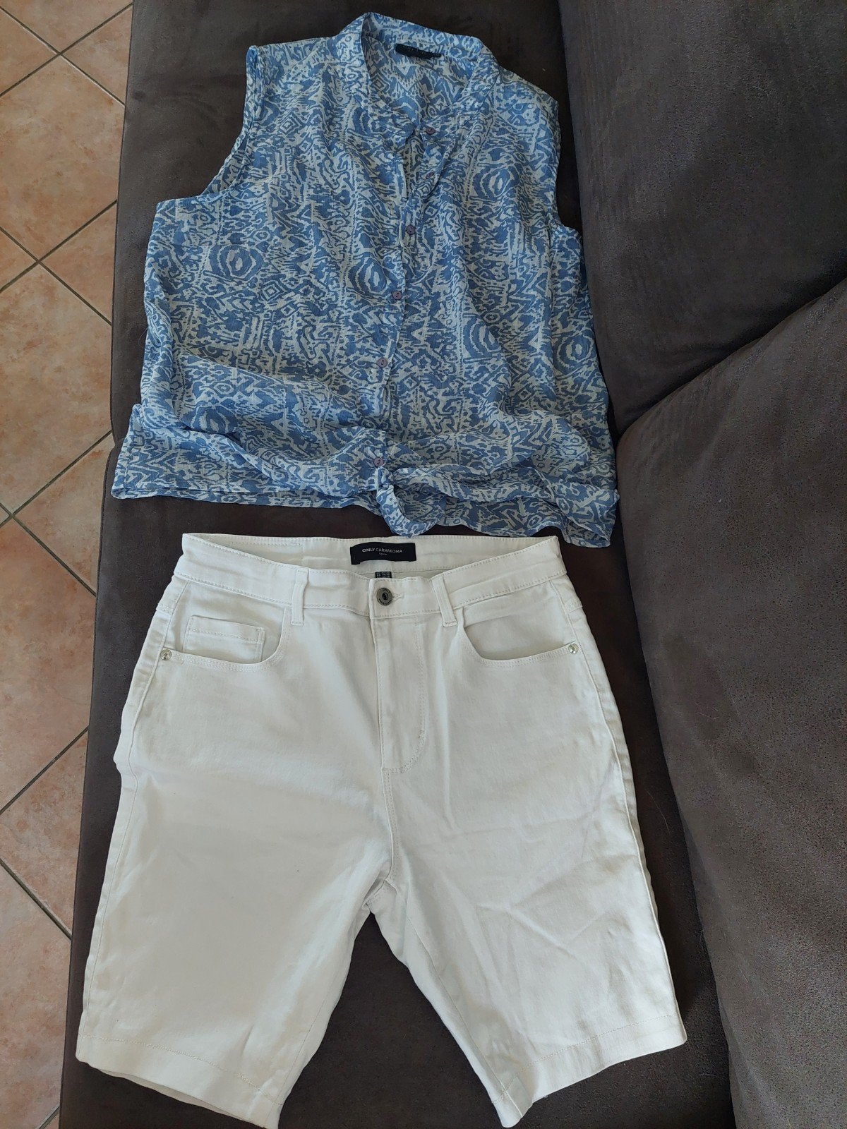 Nieuwe Citylife Blouse en Only Carmakoma broek  ijsblauw/wit, Wit, Maat 42/44 (L), Ophalen of Verzenden, Zo goed als nieuw