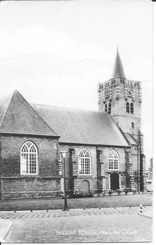 Oude ansichtkaart Nieuwe Tonge, Ned. Herv. Kerk, Ophalen of Verzenden, 1960 tot 1980, Ongelopen, Zuid-Holland
