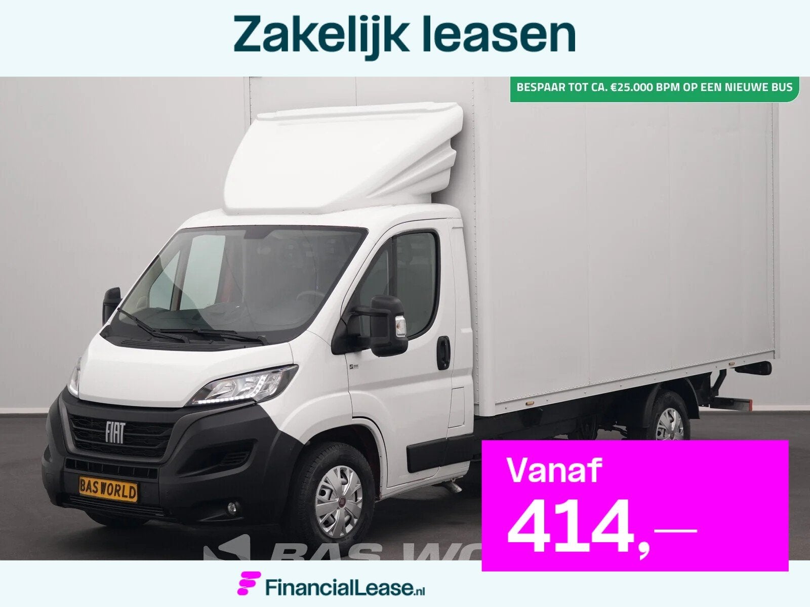 Fiat Ducato 140pk D'Hollandia Laadklep Zijdeur Bakwagen Airc, Stof, Gebruikt, Euro 6, 4 cilinders
