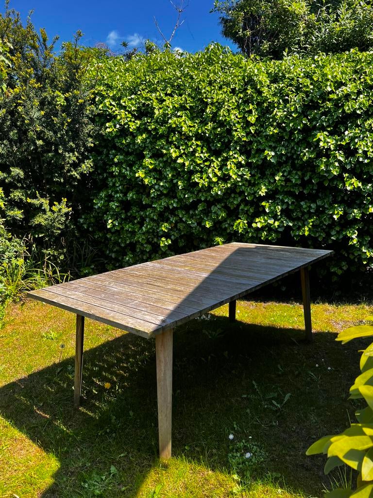 Houten tuintafel, Huis en Inrichting, Stoelen, Ophalen, Gebruikt, Overige kleuren, Vijf, Zes of meer stoelen