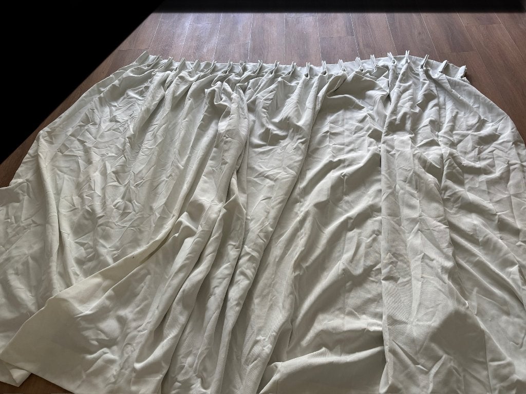 Witte gordijnen set doorschijnend, Ophalen, 200 cm, Plooiafwerking, Wit