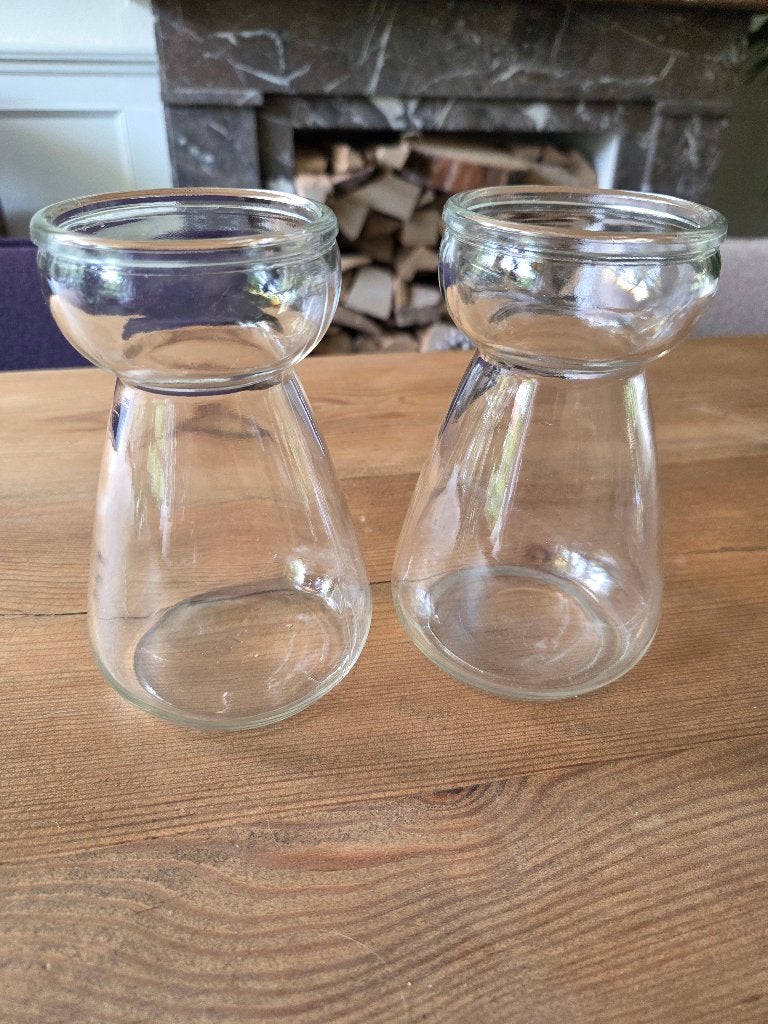 twee vazen voor voorjaarsbol, Transparant, 15 cm, Ophalen of Verzenden, Glas