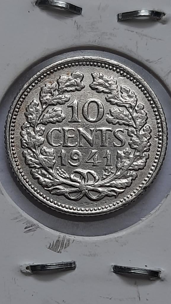 Nederland 10 cent 1941 (type 1 - mercuriusstaf)
(Zilver), Postzegels en Munten, Munten | Nederland, Zilver, Ophalen of Verzenden