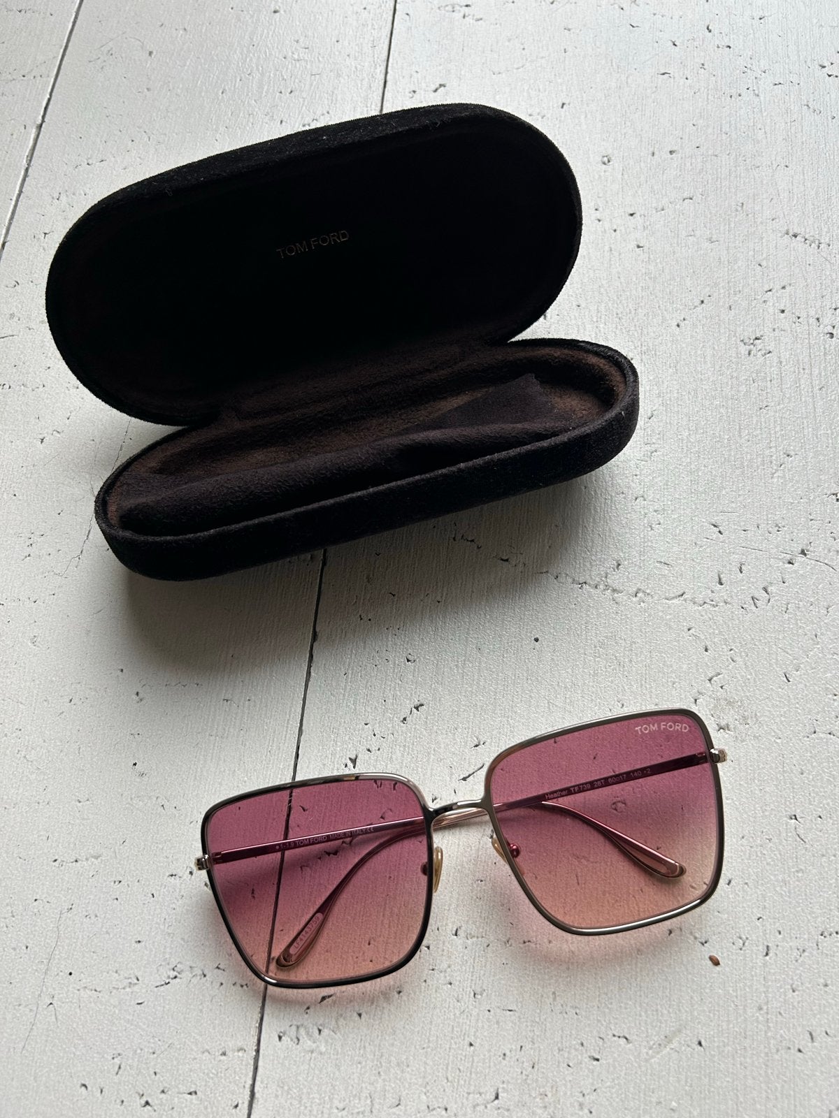 Stijlvolle Tom Ford Zonnebril - Heather TF739 28T, Overige merken, Zonnebril, Ophalen of Verzenden, Zo goed als nieuw