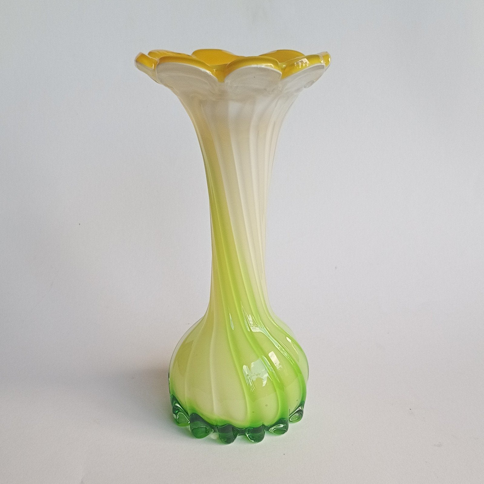 Handgeblazen Murano glazen Calla Lilly vaas, Ophalen of Verzenden