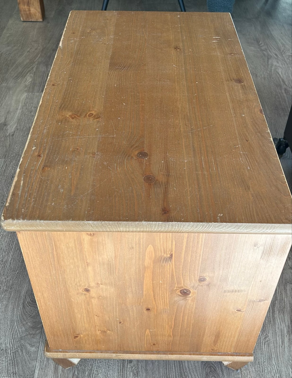 Houten opbergkist / dekenkist van grenenhout, Ophalen, Minder dan 50 cm, Gebruikt, 100 tot 150 cm
