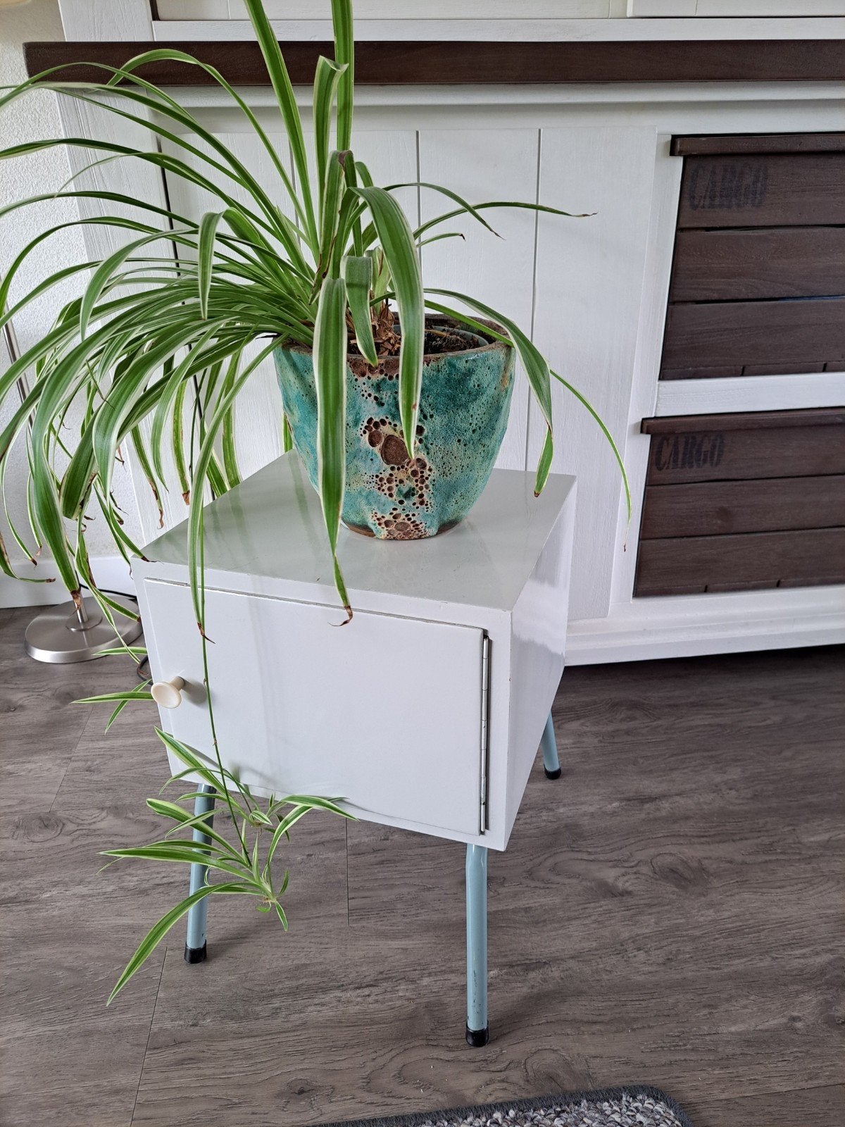 Fraai retro vintage mid century plantentafeltje, Ophalen, Gebruikt
