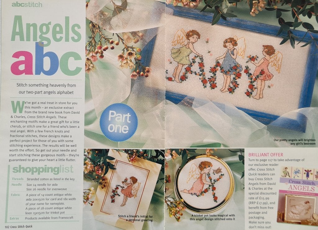 Engelen - Angels - ABC borduurpatroon, Ophalen, Nieuw, Handborduren, Patroon