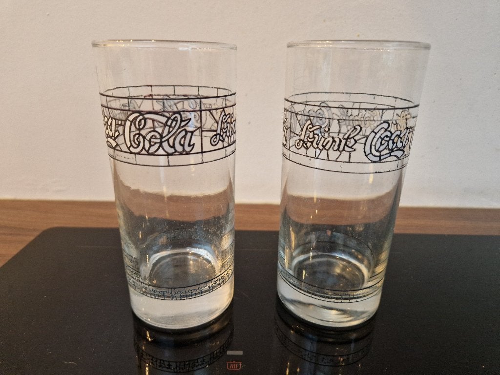 2 glazen DRINK coca cola, Huis en Inrichting, Glas of Glazen, Ophalen of Verzenden, Overige stijlen, Glas