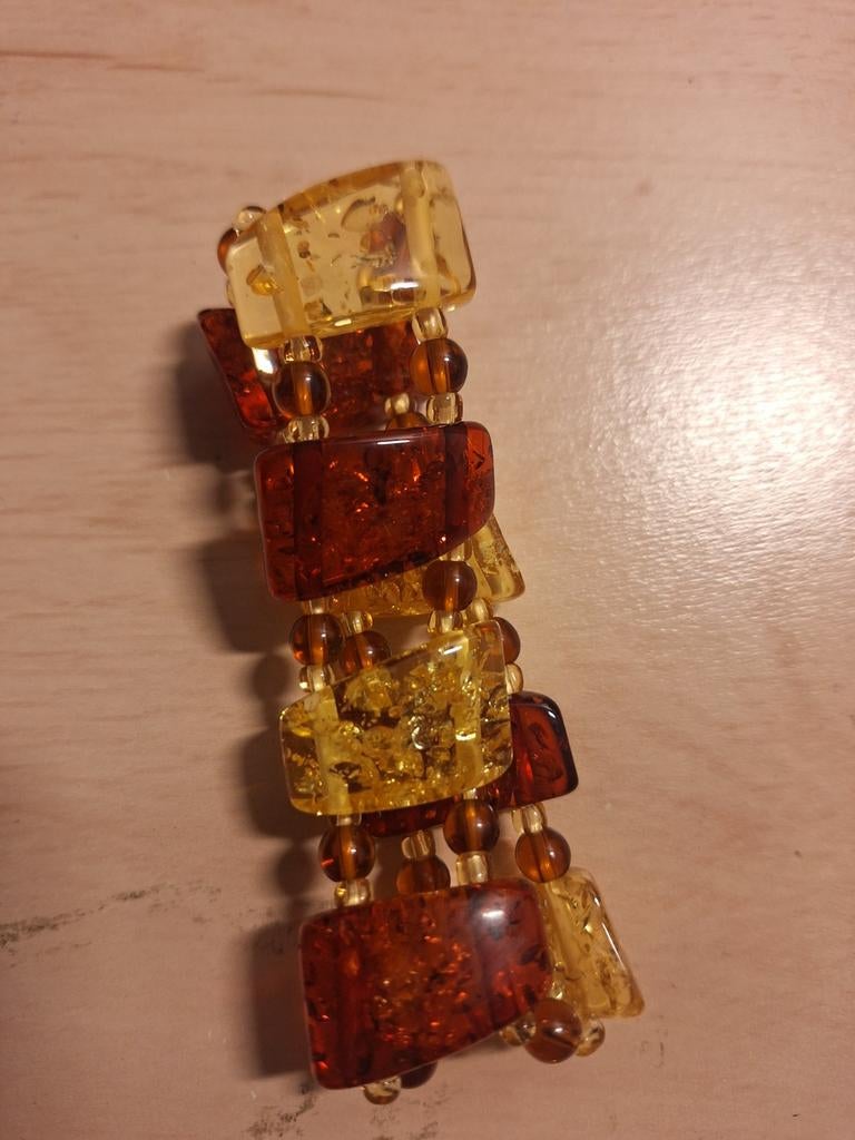 Barnsteen armband, 10 cm of meer, Overige materialen, Bruin, Verzenden