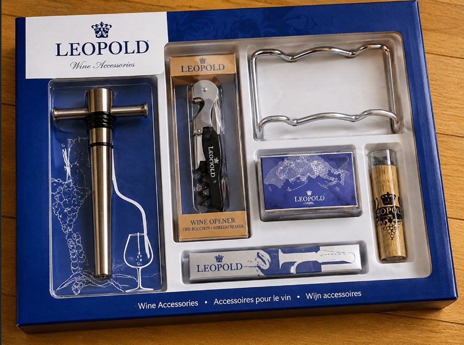 LEOPOLD doos met wijn accessoires - nieuw -, Ophalen of Verzenden, Nieuw