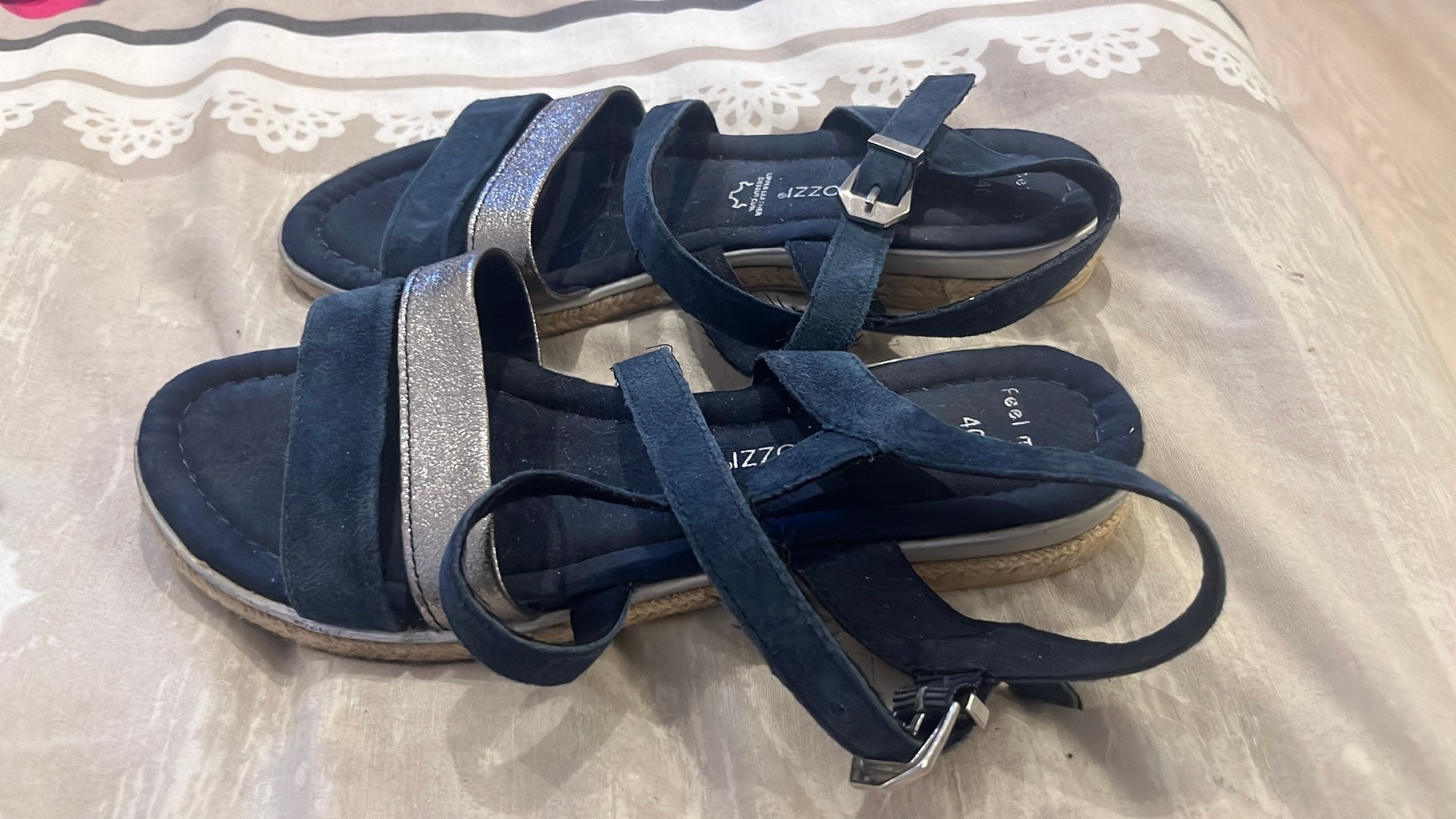 Sandalen blauw maat 40, Ophalen of Verzenden, Zo goed als nieuw, Blauw, Sandalen of Muiltjes