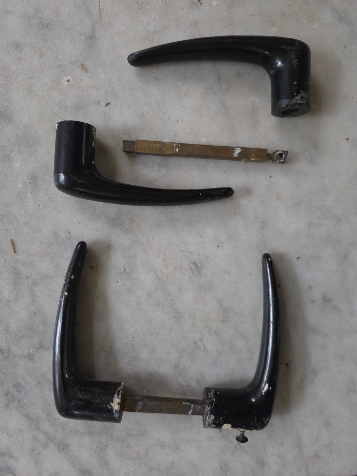 Vintage Bakelieten Deurklinken - 2 x Set, Ophalen of Verzenden