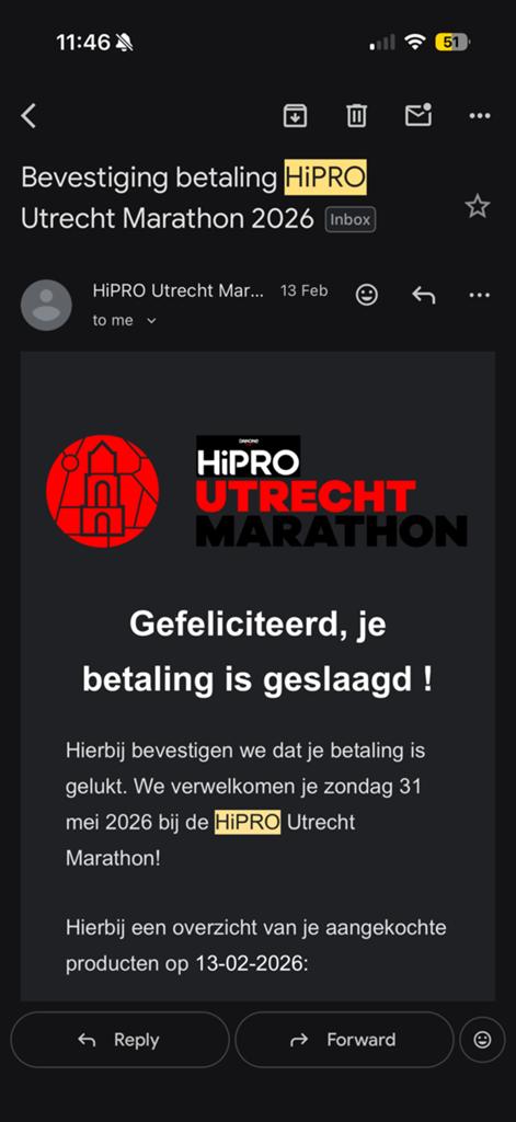 Startbewijs hipro halve marathon utrecht 31 mei, Tickets en Kaartjes