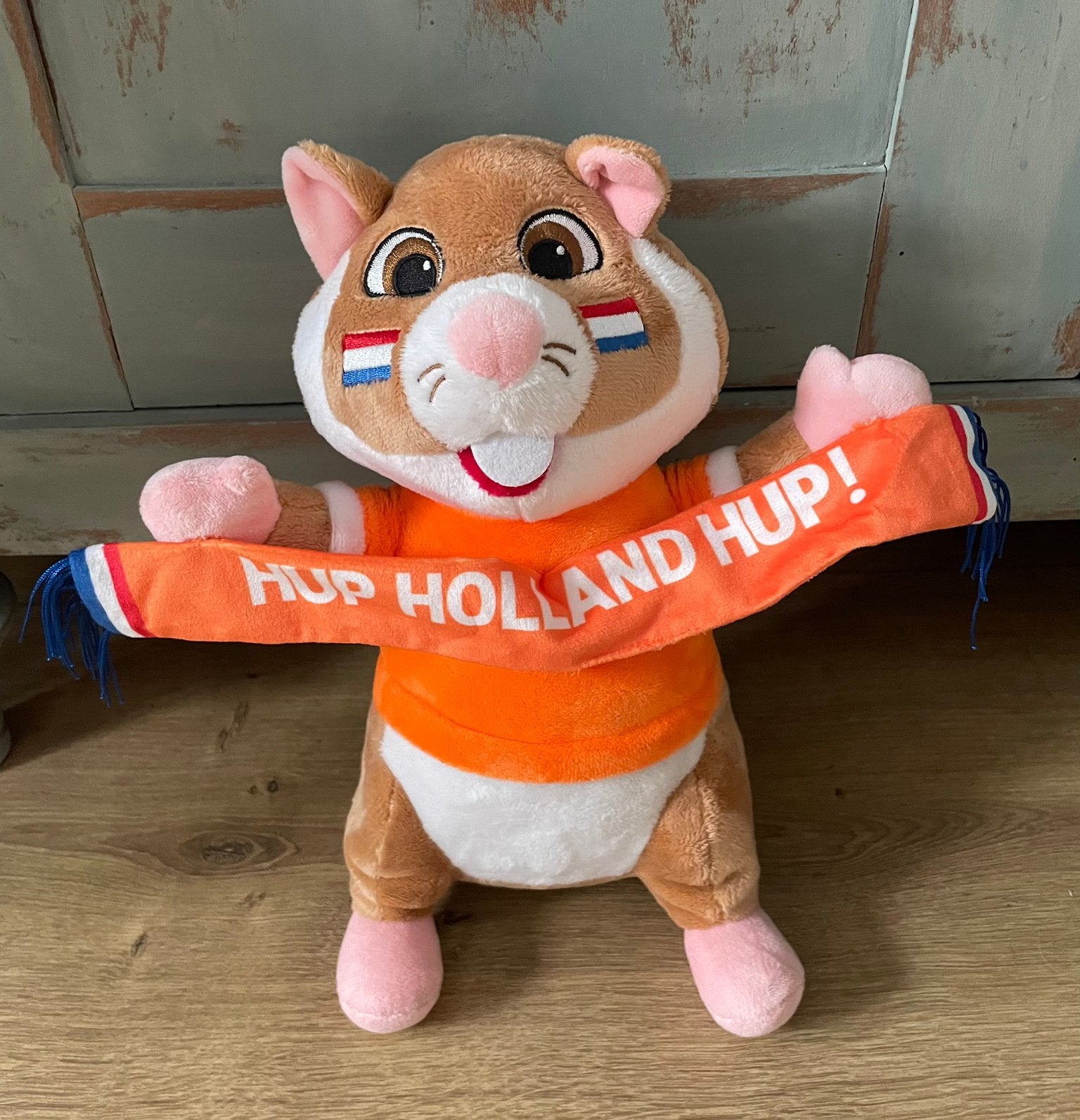 Pluchen Hanster Hup Hollanf Hup Ah voebal EK WK, Kinderen en Baby's, Speelgoed | Knuffels en Pluche, Ophalen of Verzenden, Zo goed als nieuw