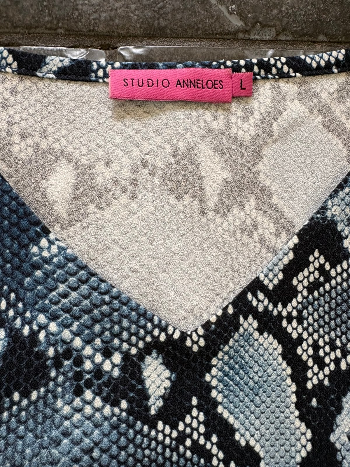 Studio Anneloes tuniek/kort jurkje,L,slangenprint blauw, Blauw, Maat 42/44 (L), Ophalen of Verzenden, Zo goed als nieuw