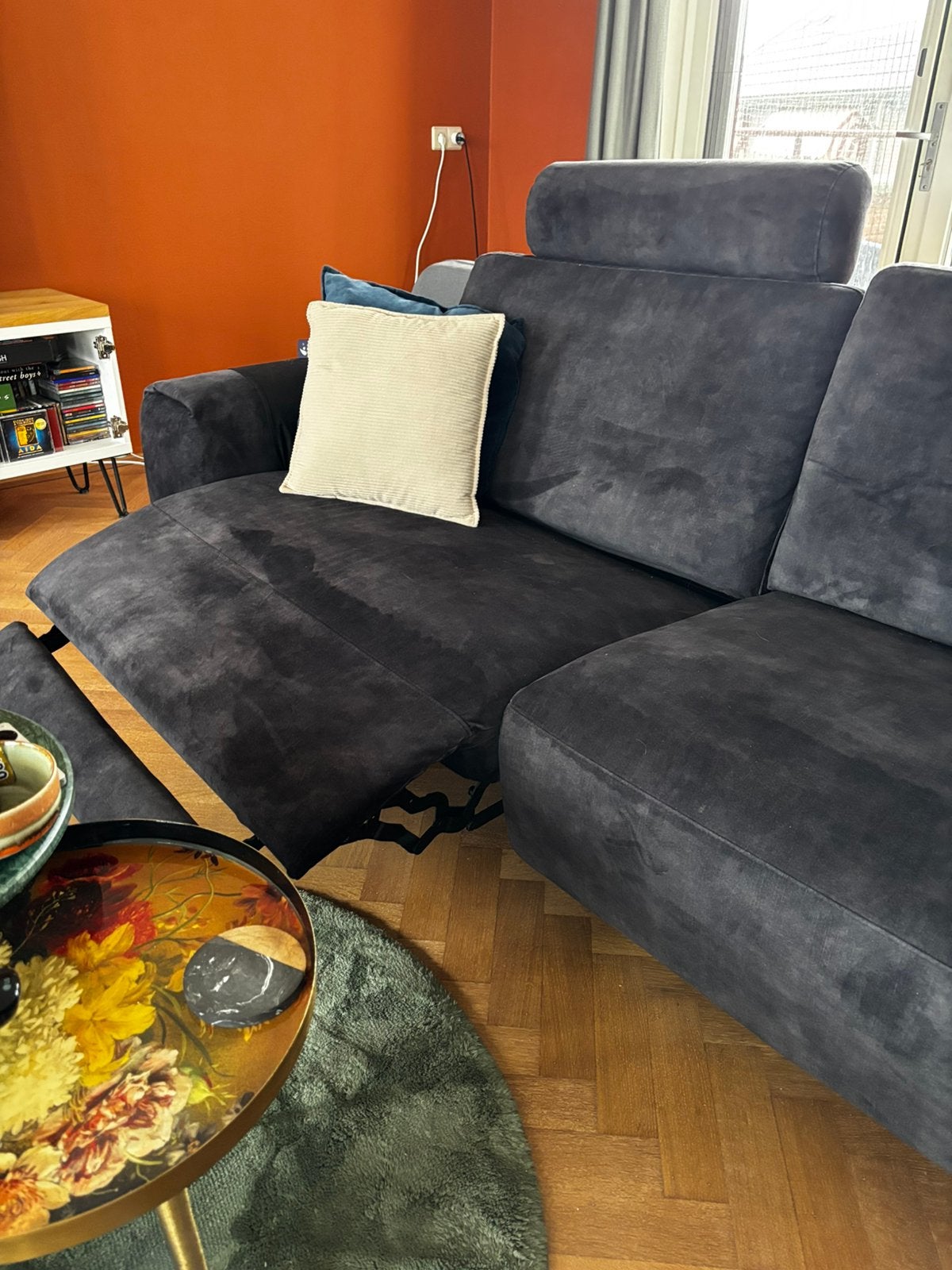 Montel Tuscan hoekbank antraciet  & elektrische relaxfunctie, Huis en Inrichting, Banken | Complete zithoeken, Ophalen of Verzenden
