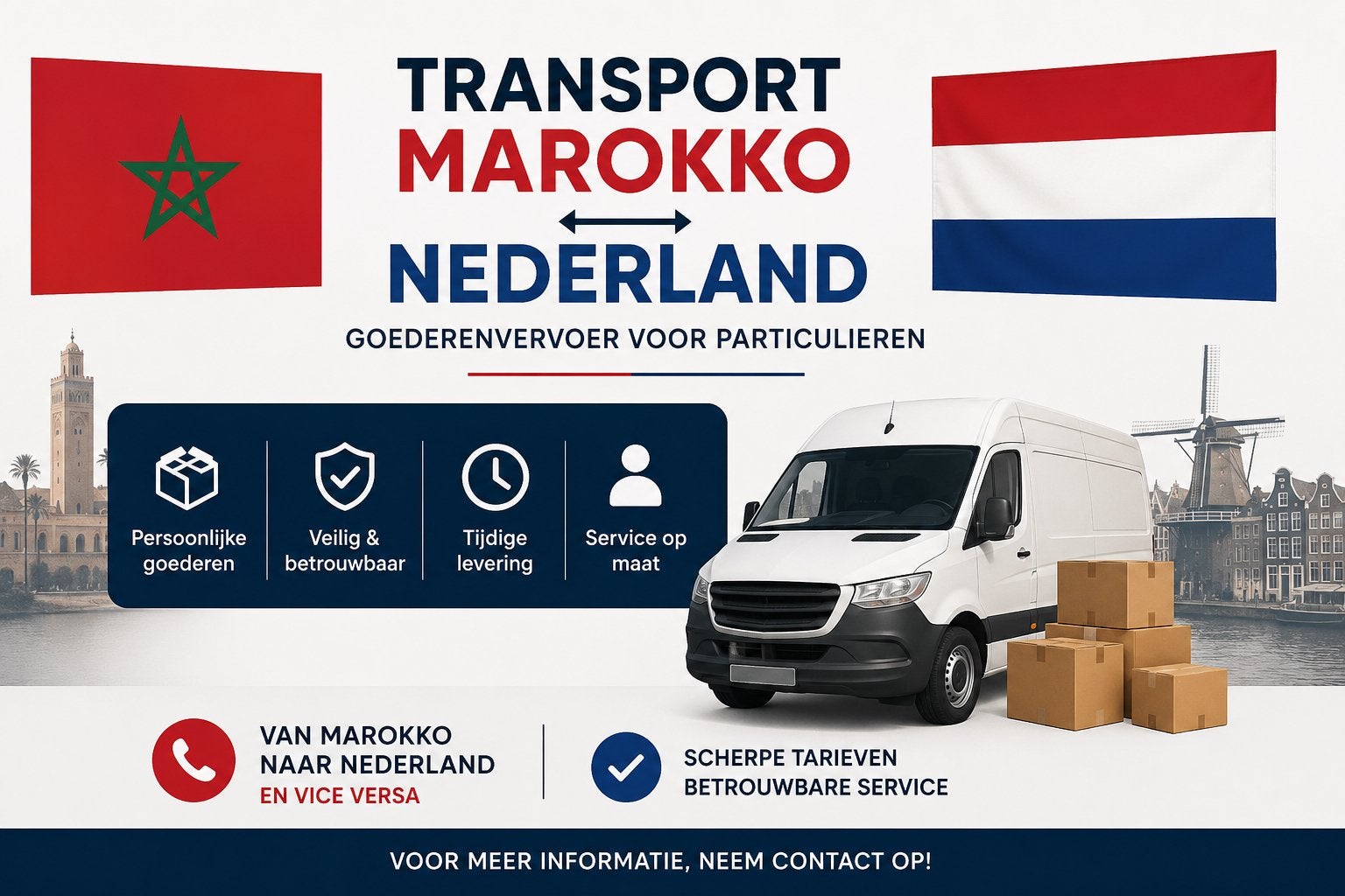 Transport NL/Marokko, Ophalen of Verzenden, Nieuw