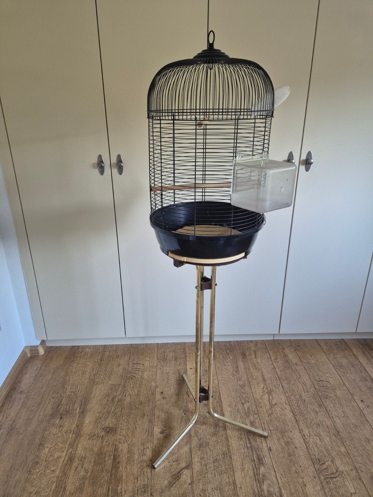 Vogelkooi met standaard, Ophalen, Zo goed als nieuw, Metaal, Vogelkooi