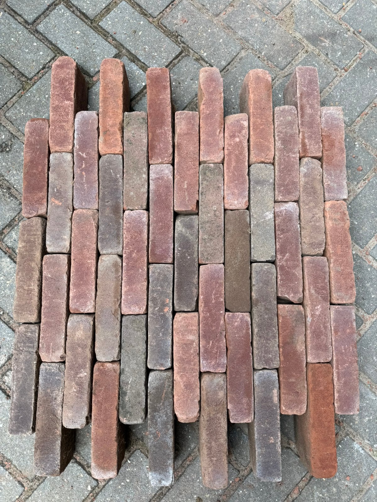 85m2 Gebakken waaltjes, Tuin en Terras, Ophalen of Verzenden, Zo goed als nieuw, Keramiek, Klinkers