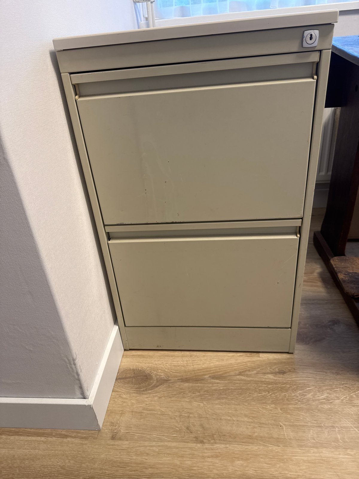 Archief ladekast met 2 laden en opbergmappen, Huis en Inrichting, Ophalen, Minder dan 50 cm, Gebruikt, 1 of 2 laden