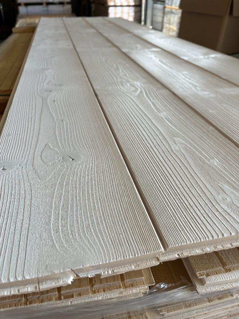 Vuren wit geborstelde planken 17x185mm, 2m50 lang  KOOPJE !!, Ophalen, 75 m² of meer, Wit, Overige typen
