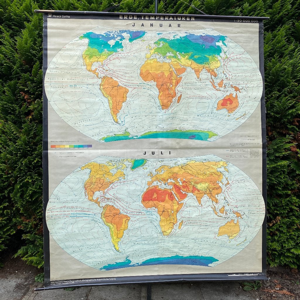 Wandkaart De Aarde – temperatuur, Ophalen, Aardrijkskunde