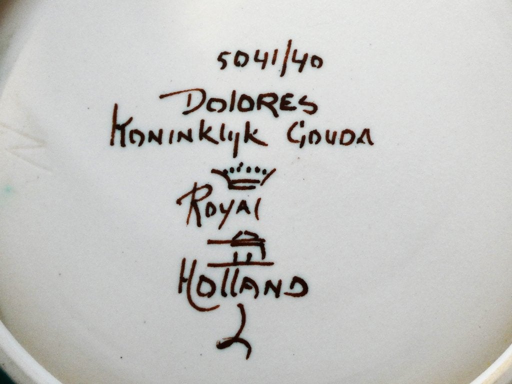 Groot Gouds Plateel Wandbord - Decor Dolores 39 cm. PZH, Ophalen of Verzenden