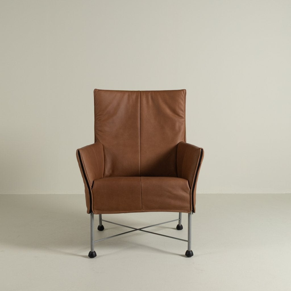 Montis Charly Fauteuil Rancho Cognac Leer - Zwart (Op Doppen, Niet ingevuld, Zo goed als nieuw, Niet ingevuld, Niet ingevuld