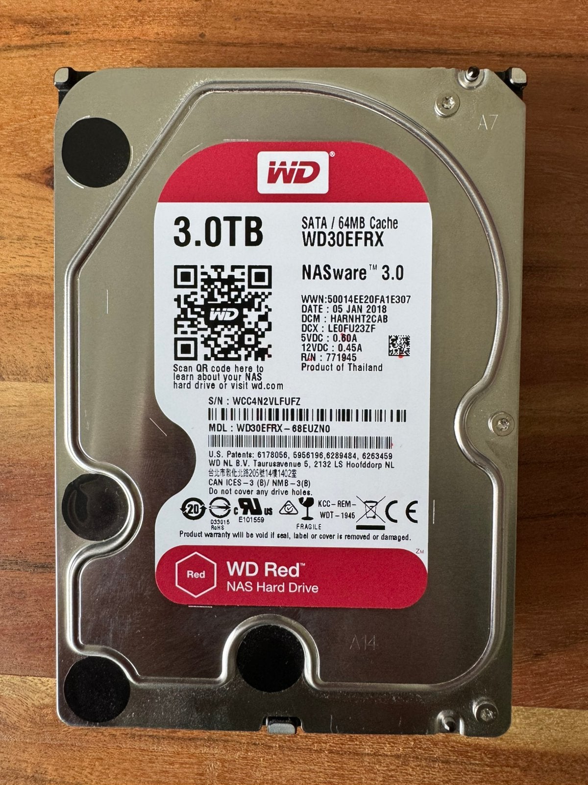 WD RED HDD 3TB, Computers en Software, Harde schijven, Gebruikt, Server, HDD, Ophalen of Verzenden