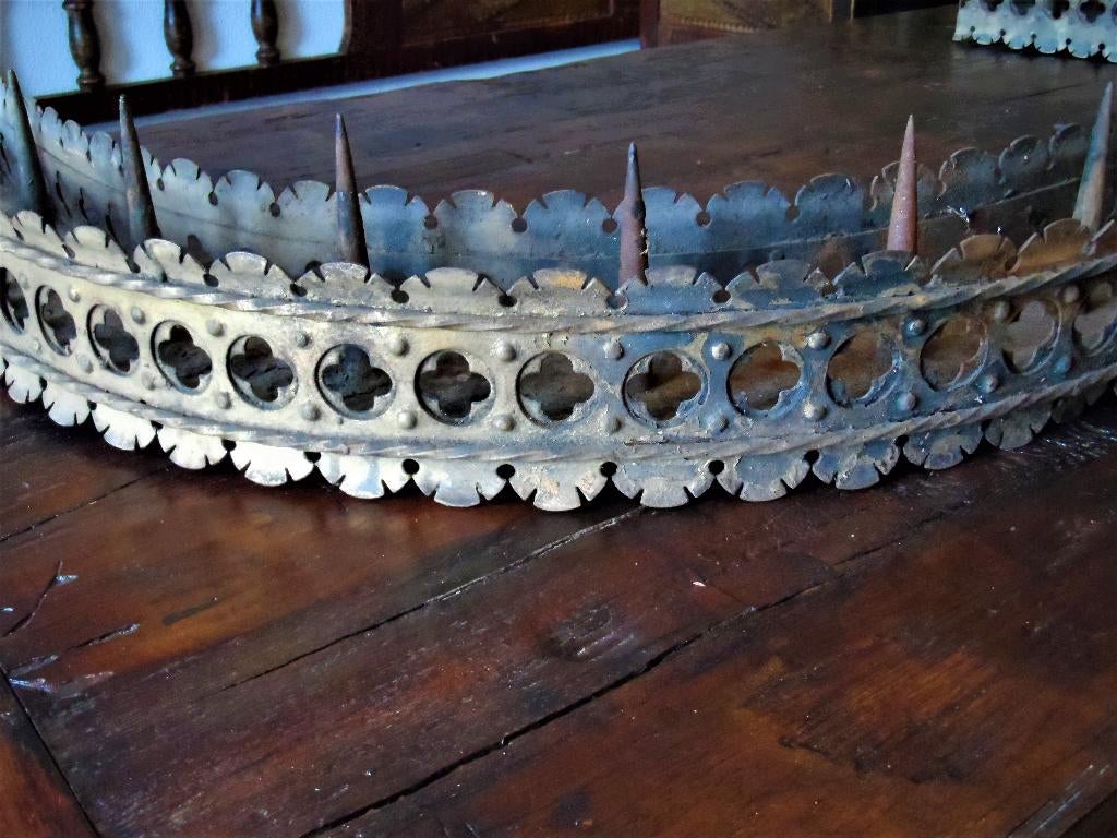 Unieke kapel kerkkandelaar 17 kaarsenhouders kandelaar 19e, Ophalen, Koper of Brons